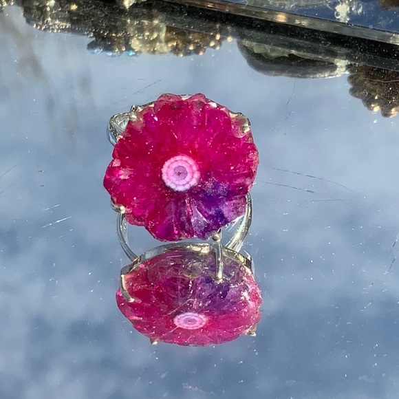 BOUTIQUE MULTI COLOR QUARTZ EYE 925 SILVER RING, 8 - Picture 8 of 13